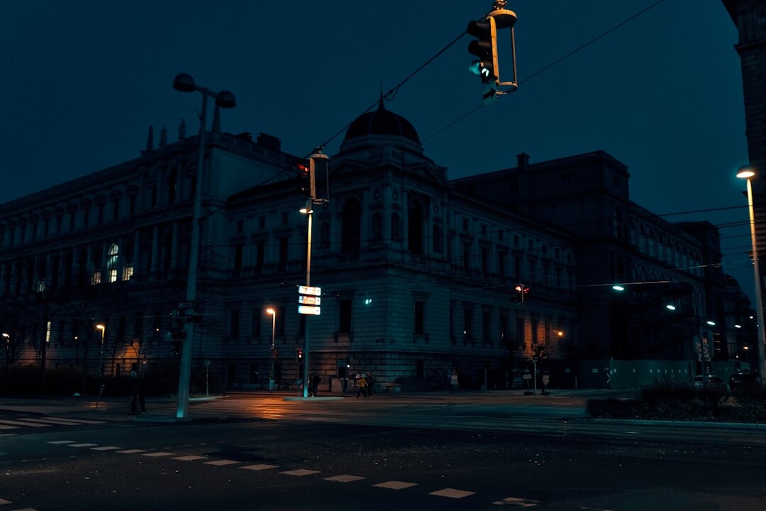 dark city street at night