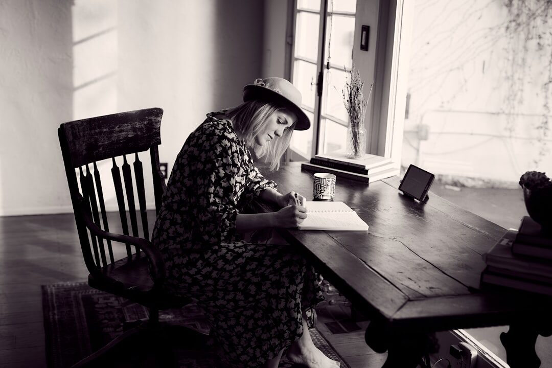 writer revising manuscript